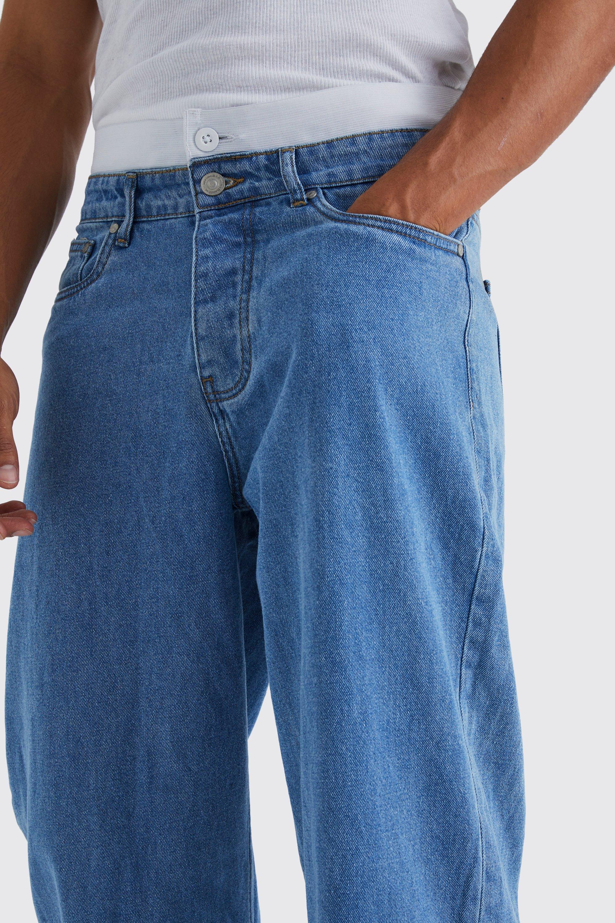 Baggy Rigid Jean With Double Waistband